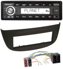 Continental USB 1DIN AUX DAB MP3 Autoradio für Renault Twingo (07-12) schwarz