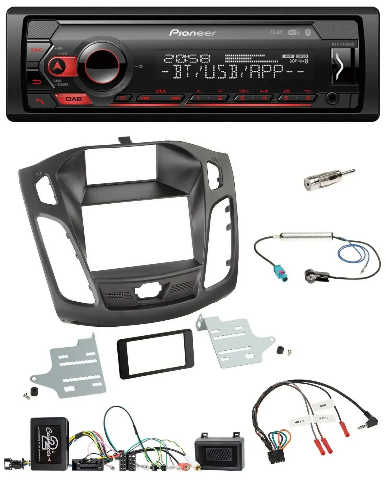 Автомагнитола Pioneer USB, DAB, Bluetooth, для Ford Focus DYB (2011–2014)