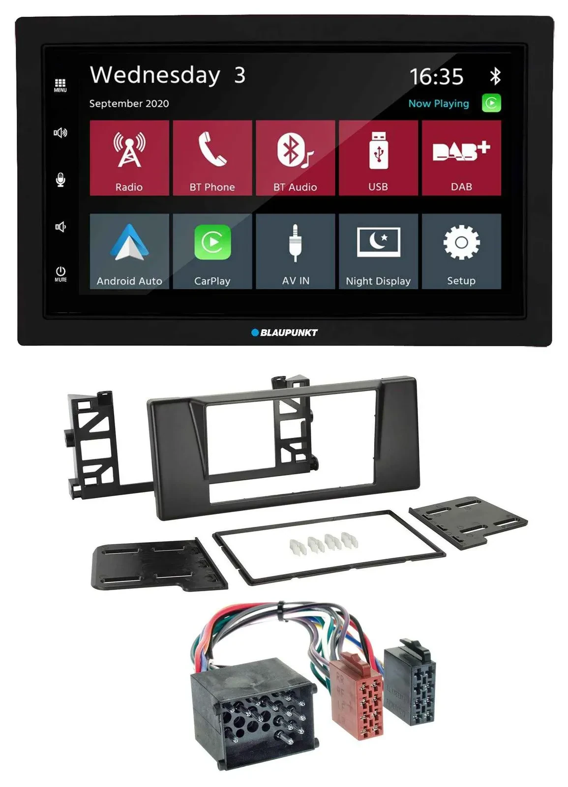 Blaupunkt DAB Bluetooth USB MP3 2DIN Autoradio für BMW 5er (E39) X5 Rundpin