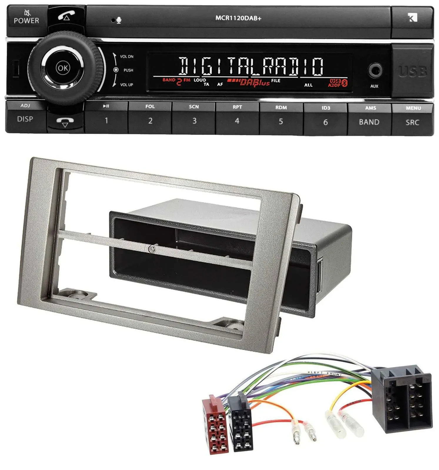 Автомагнитола для Iveco Daily (2006–2014) Kienzle Bluetooth MP3 USB DAB серебристая