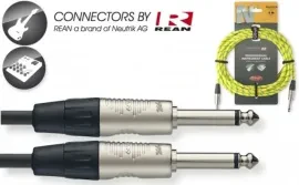 Yellow 20' Neutrik Tweed Cloth Guitar Amp Cable Cord Stagg # NGC6VTR YL