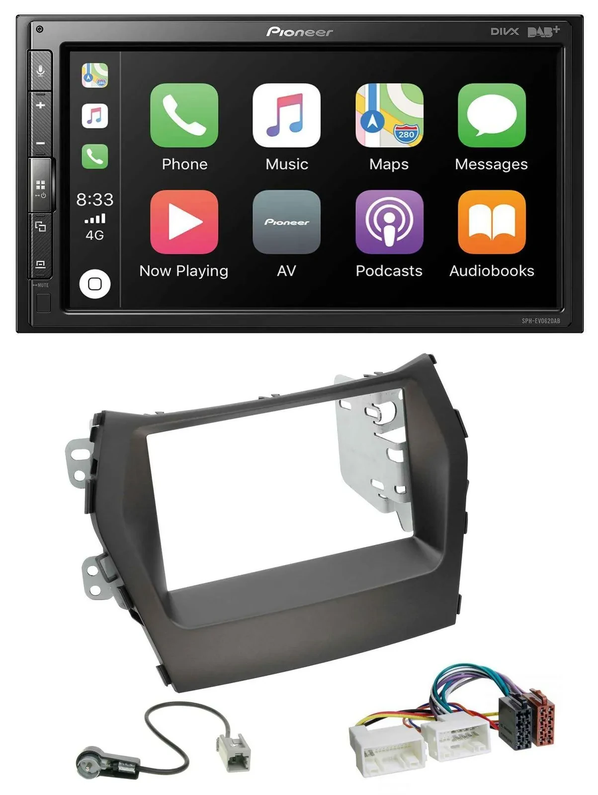 Pioneer USB MP3 DAB 2DIN Bluetooth Autoradio für Hyundai Santa Fe ab 12 ohne Nav