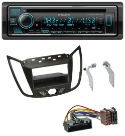 Kenwood MP3 Bluetooth DAB USB CD Autoradio für Ford C-Max / Kuga - dunkelbraun