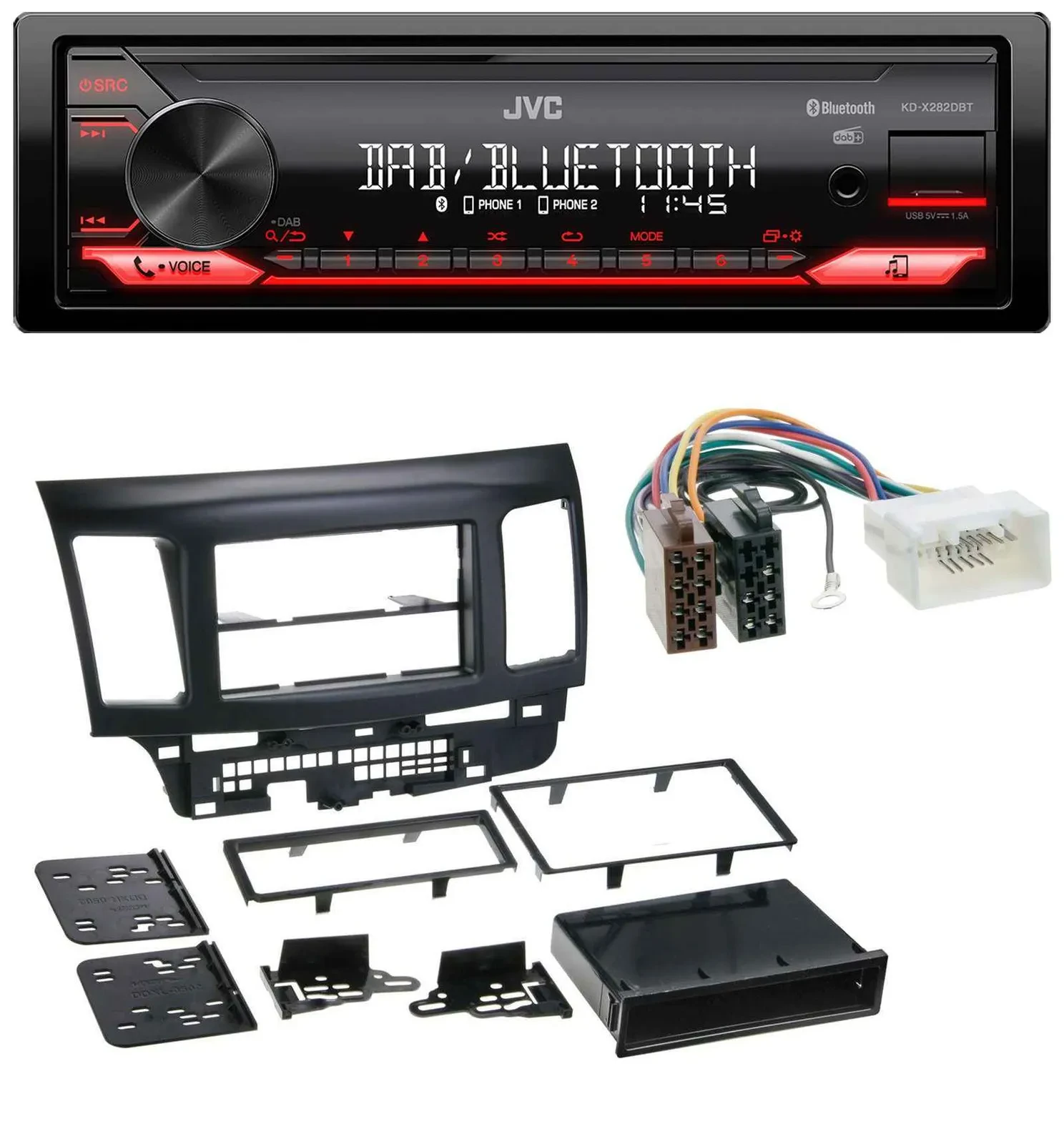 JVC Bluetooth USB DAB MP3 Autoradio für Mitsubishi Evo Lancer (ab 2008)