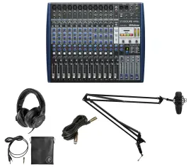 PRESONUS StudioLive SLM AR16C 16 Channel Mixer+Mackie Headphones+Mic+Boom Arm