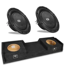 NVX VE-GM-SLVECG1-D10S Dual 10" Sealed Enclosure with Two SMW10D4 Subwoofer
