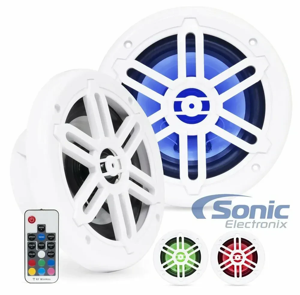 Морская акустика Belva BMRGBWH 6.5", 2-полосная, 500W, влагозащищённая, RGB-подсветка, белая