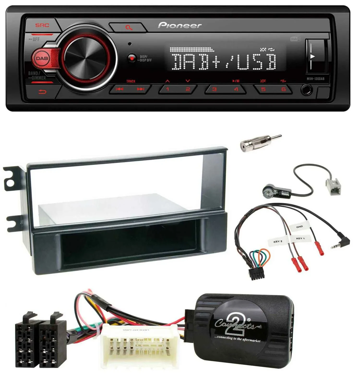 Pioneer MP3 1DIN DAB USB Lenkrad Autoradio für Kia Sportage II 2008-2010