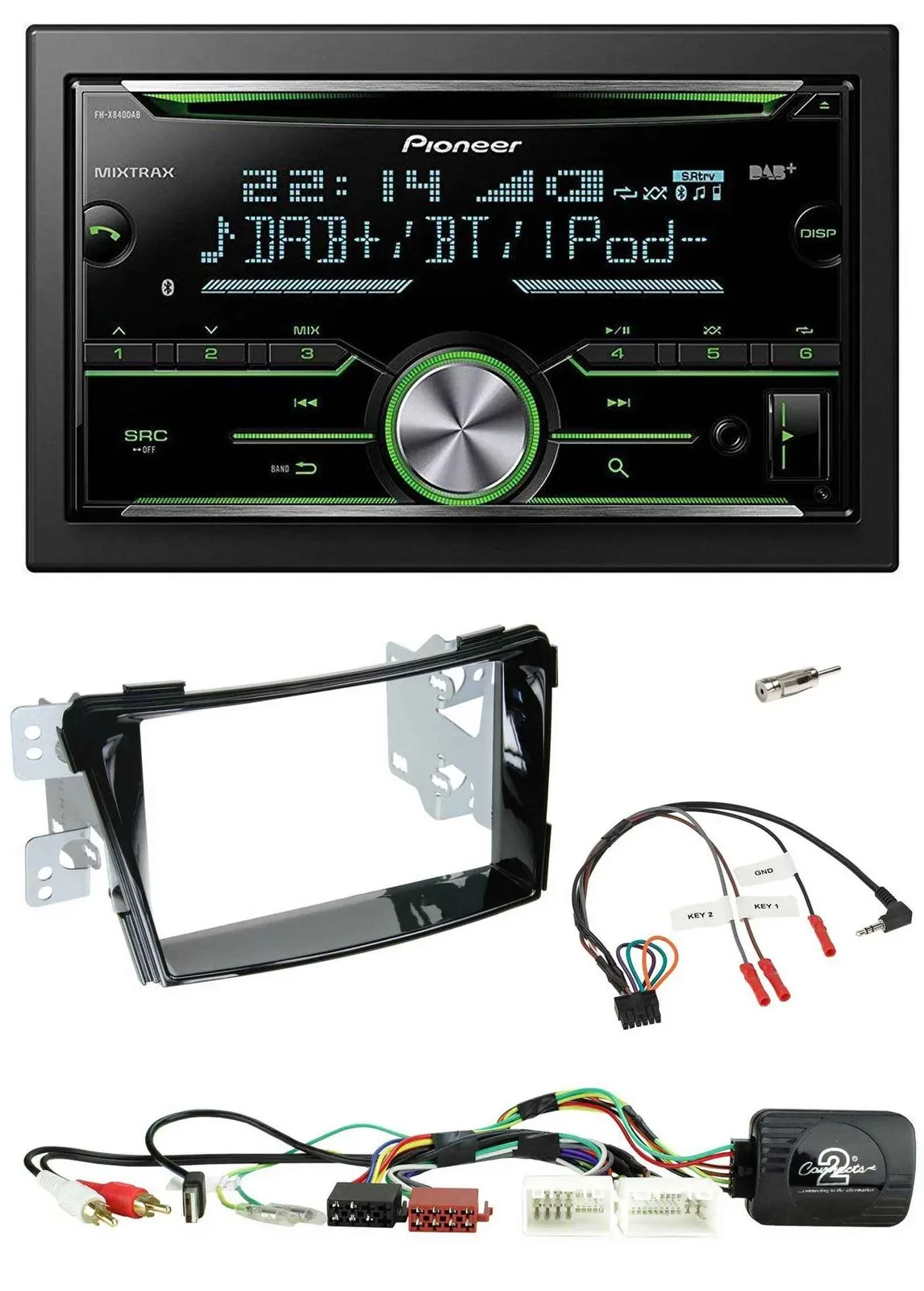 Pioneer Bluetooth Lenkrad DAB 2DIN USB CD Autoradio für Hyundai i40 11-19 USB AU