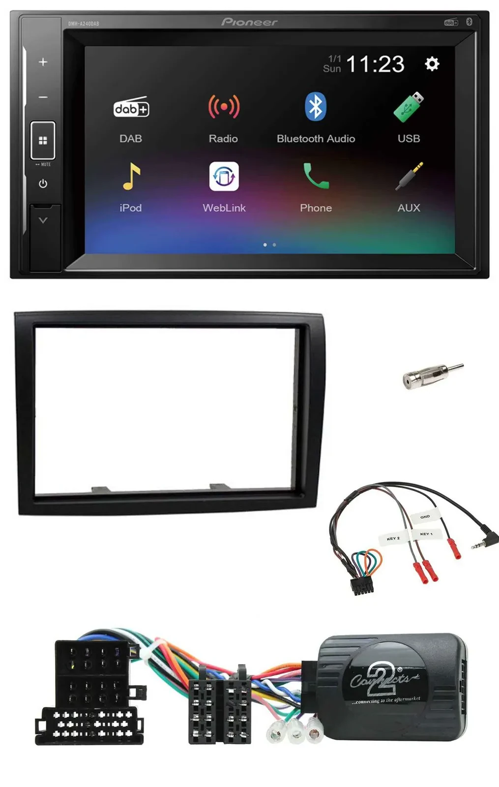 Автомагнитола для Citroen Jumper 2008–2011 Pioneer 2DIN, DAB, Bluetooth, USB