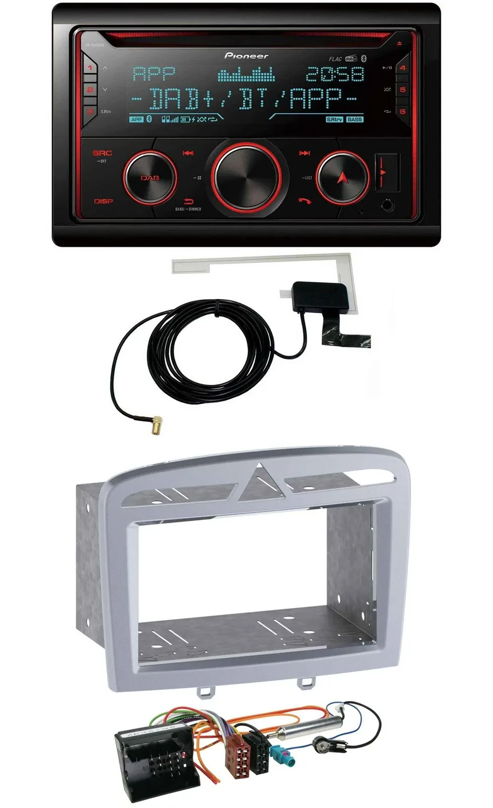 Pioneer 2DIN MP3 DAB USB CD Bluetooth Autoradio für Peugeot 308 09-13 warmsilber