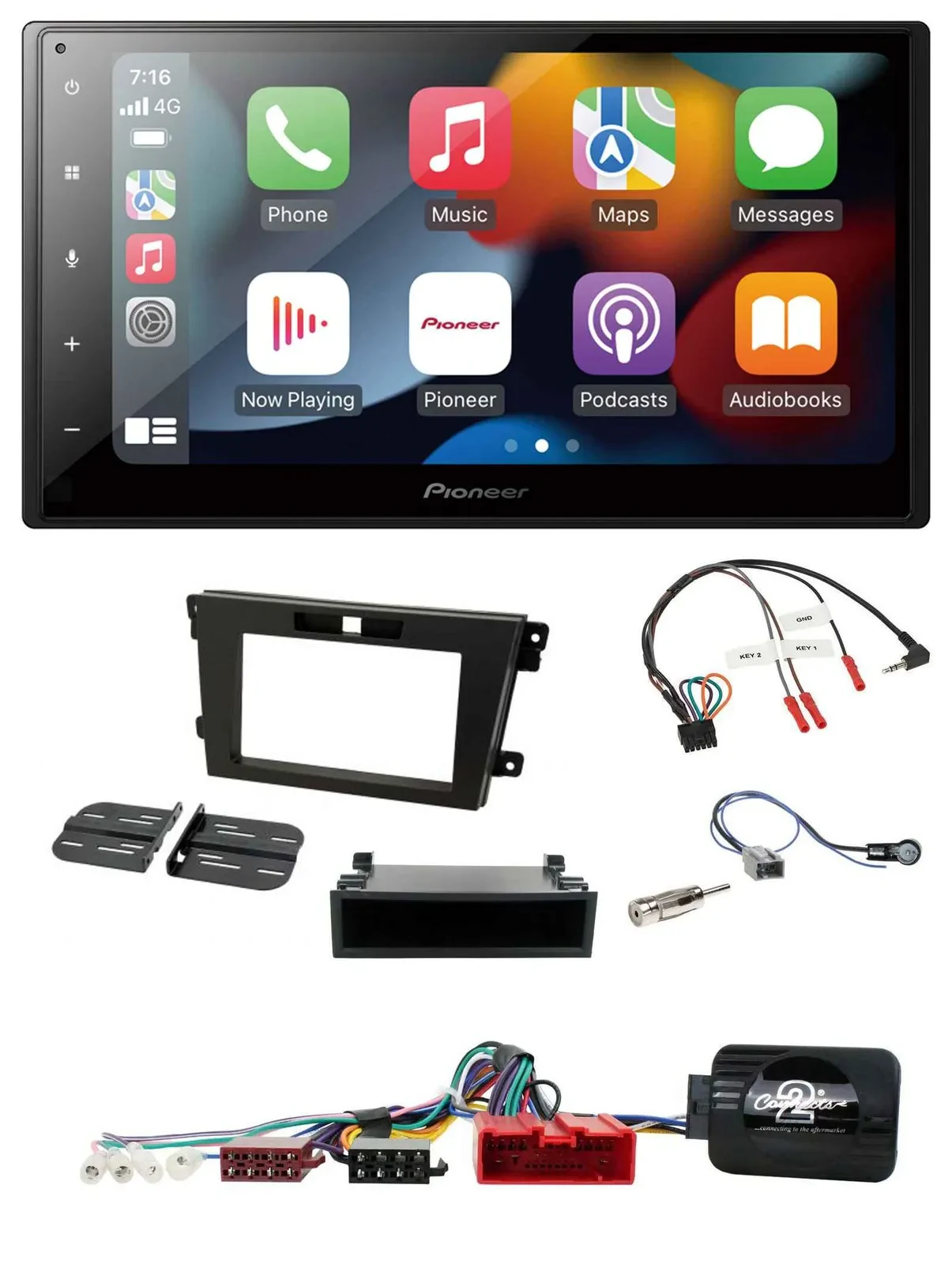 Автомагнитола Pioneer 2DIN DAB, Bluetooth, USB для Mazda CX-7 2008–2010 с поддержкой управления на руле