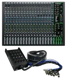 Mackie ProFX22v3 22-Channel 4-Bus Effects Mixer w/USB ProFX22 v3+Snake Cable