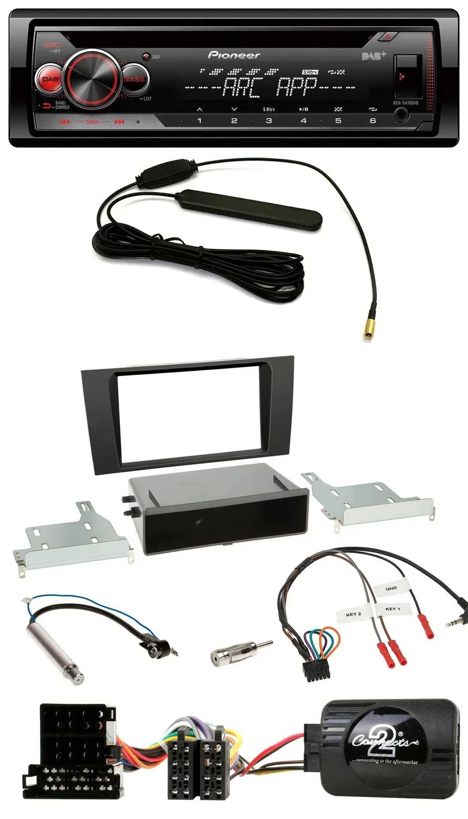 Pioneer CD USB Lenkrad DAB MP3 Autoradio für Audi A4 B5 1999-2001