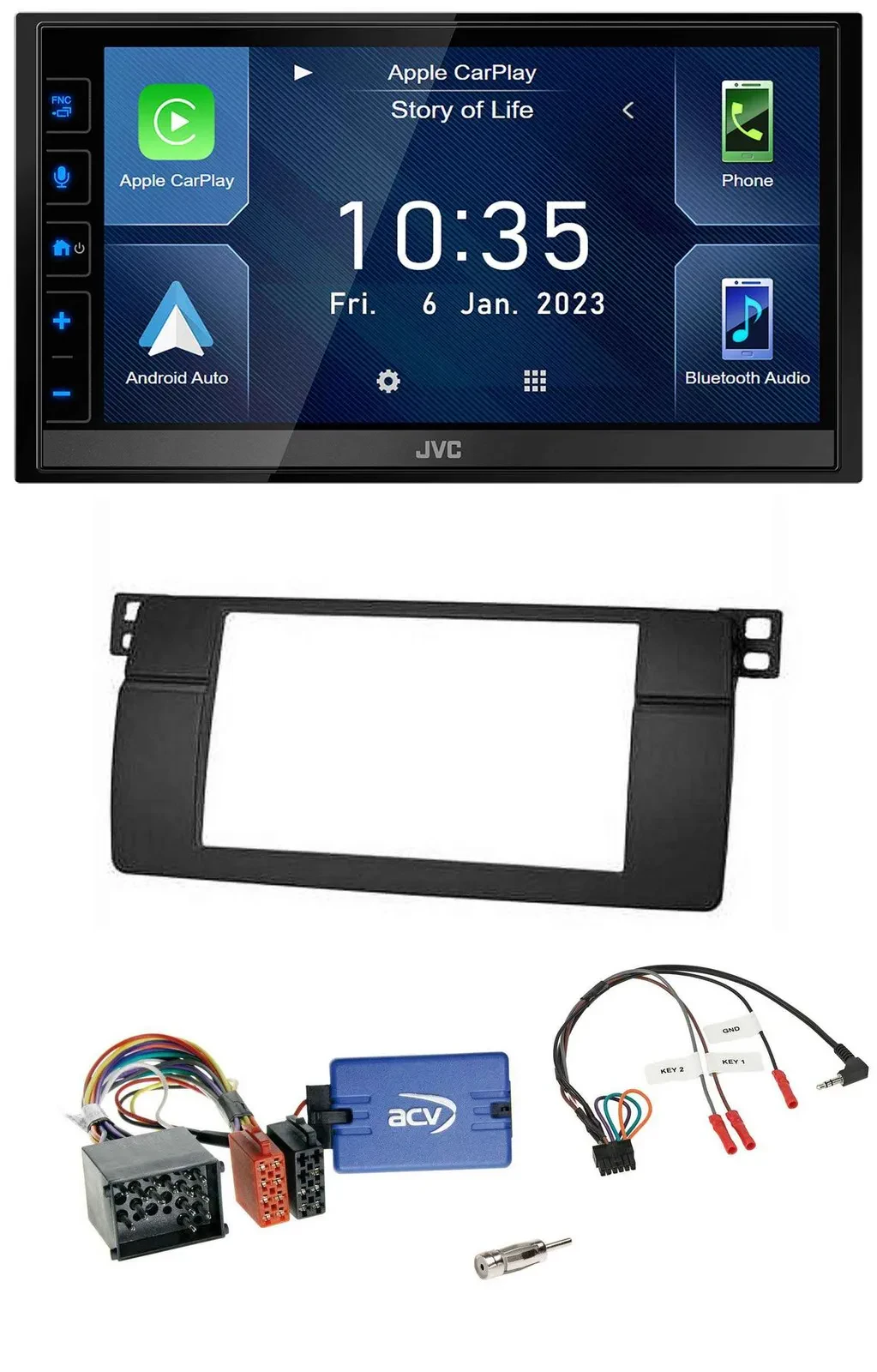 JVC DAB Bluetooth Lenkrad USB 2DIN Autoradio für BMW 3er E46 00-06 Profi
