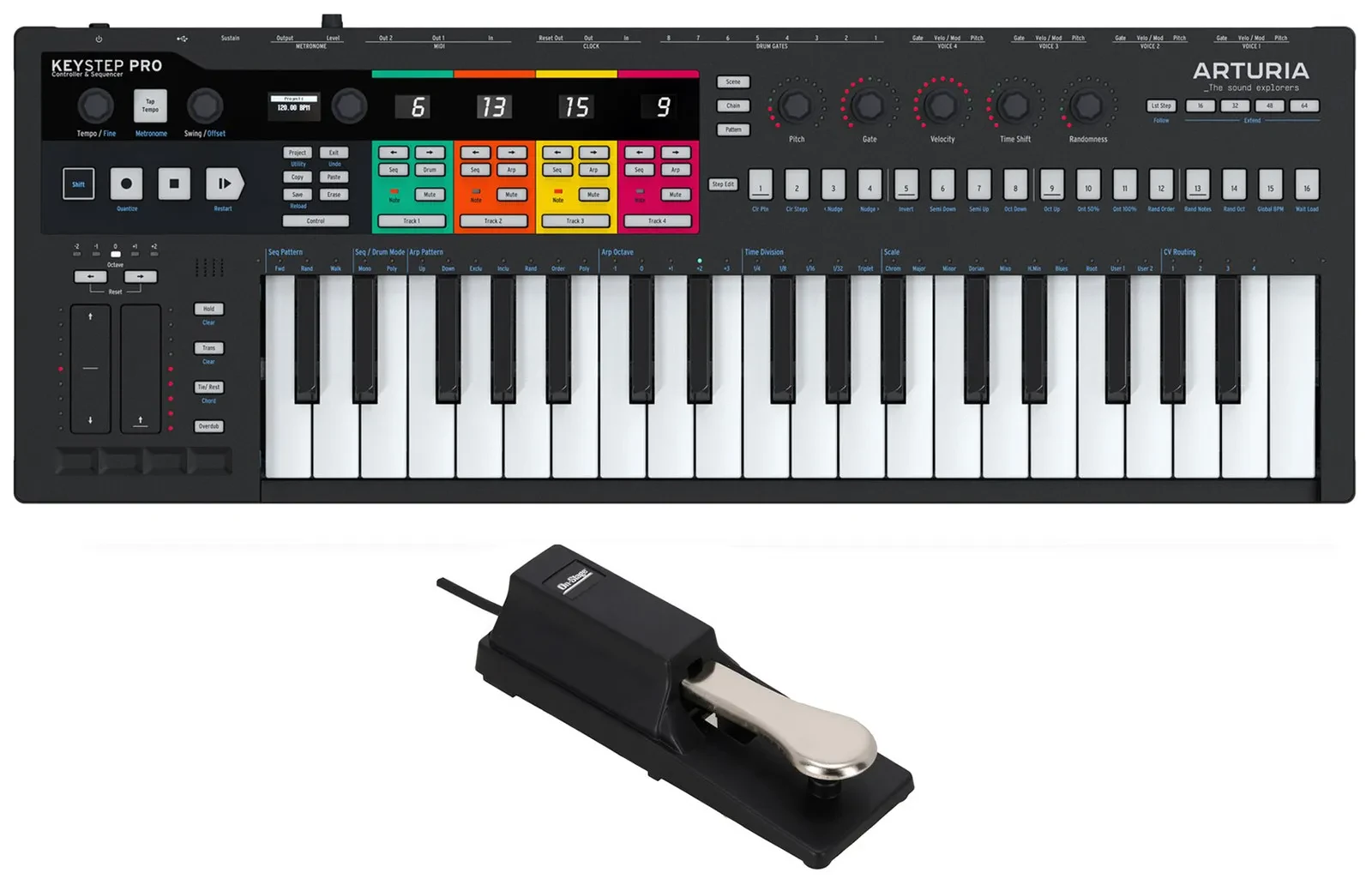 Arturia KEYSTEP PRO Polyphonic Sequencing Keyboard Controller+Sustain Pedal