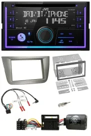 JVC Lenkrad USB 2DIN DAB Bluetooth CD Autoradio für Seat Toledo Altea silber