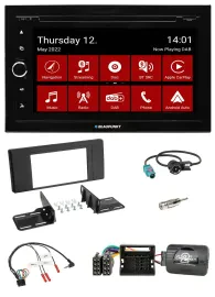 Blaupunkt 2DIN Lenkrad Bluetooth USB TMC DAB Navigation für BMW X5 E53 2000-2006