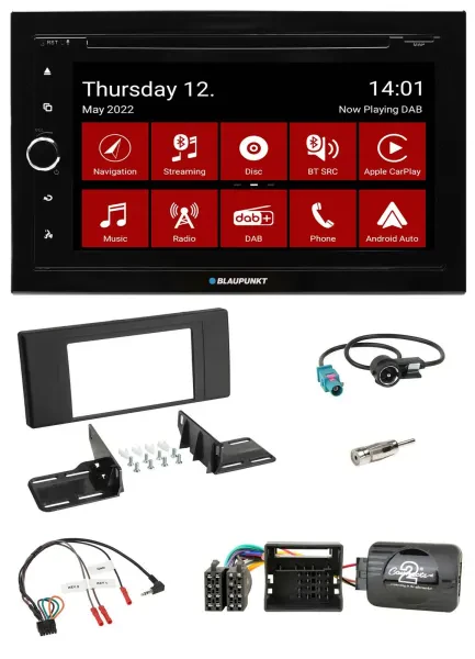 Blaupunkt 2DIN Lenkrad Bluetooth USB TMC DAB Navigation für BMW X5 E53 2000-2006
