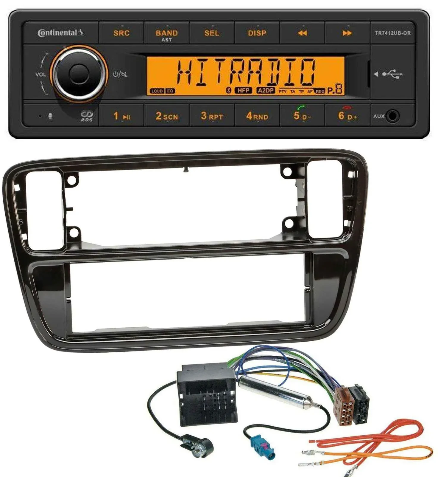 Continental MP3 Bluetooth AUX USB Autoradio für VW Up AA AAN 2011-2016 piano bla