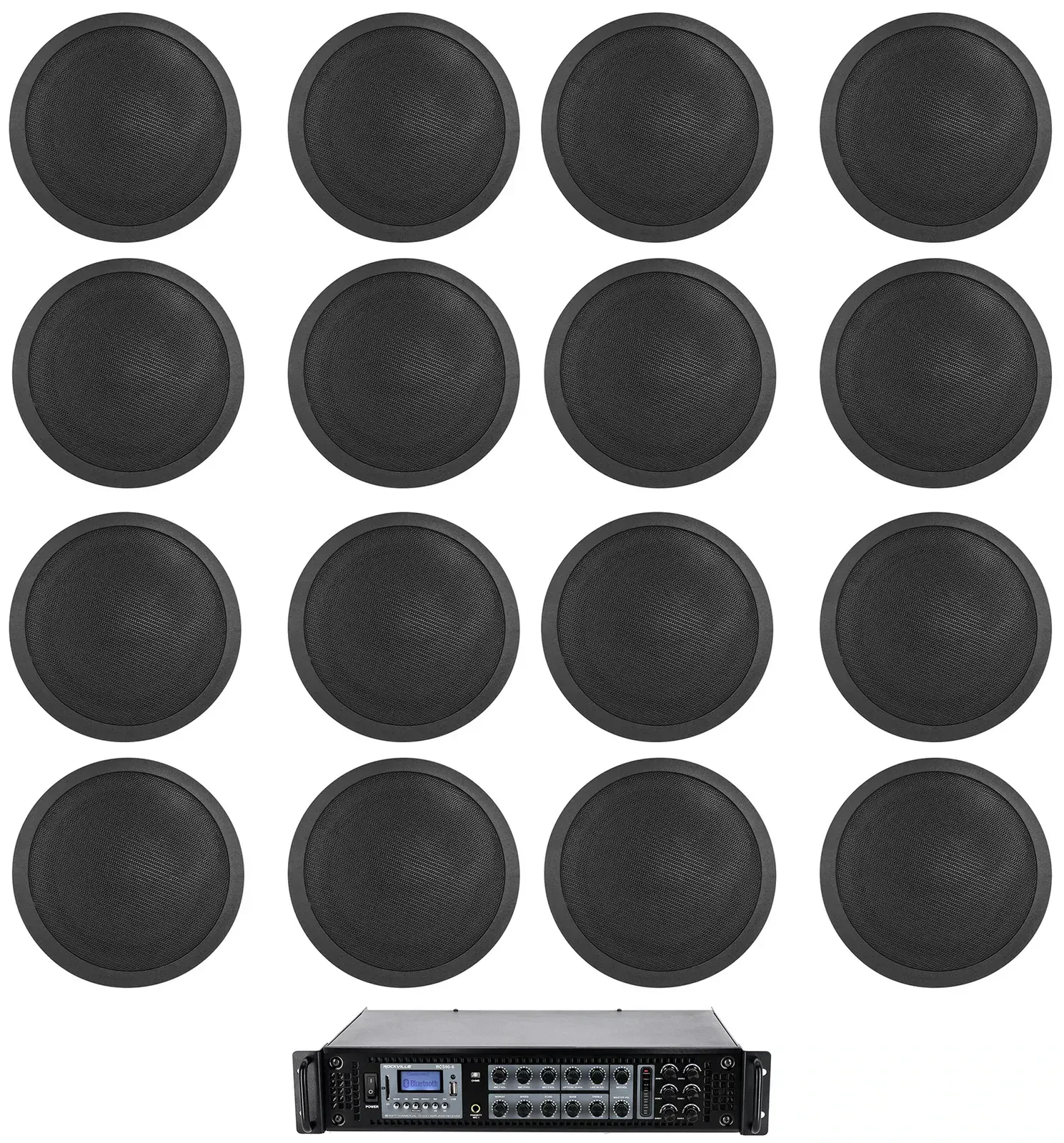 Потолочная акустика Rockville RC90-6 Black с усилителем (16 штук)