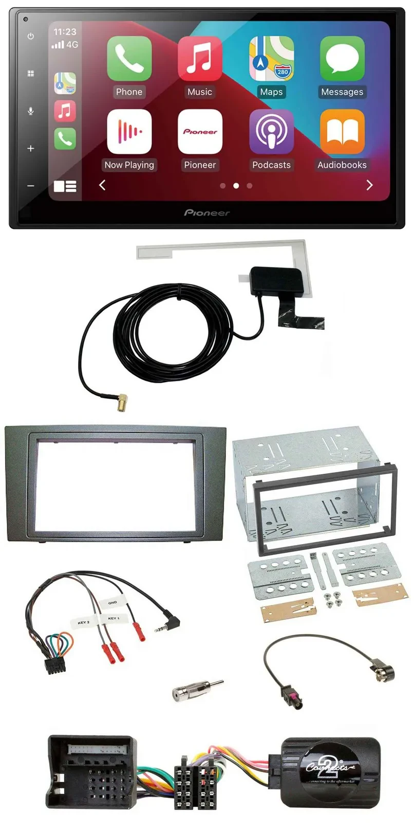 Автомагнитола Pioneer 2-DIN USB Bluetooth DAB для Ford Mondeo 2003–2007, поддержка кнопок на руле, черная