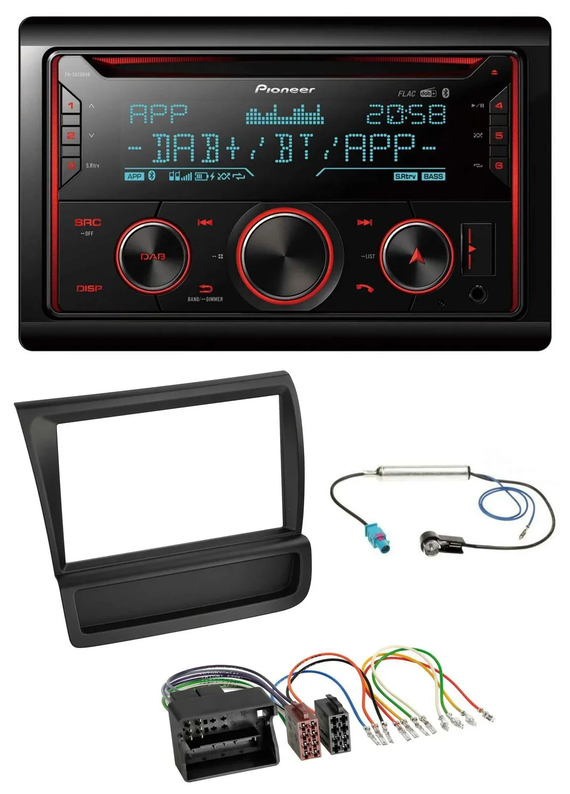 Автомагнитола для Audi R8 (2006–2015) Pioneer 2DIN, DAB, Bluetooth, USB, CD, MP3