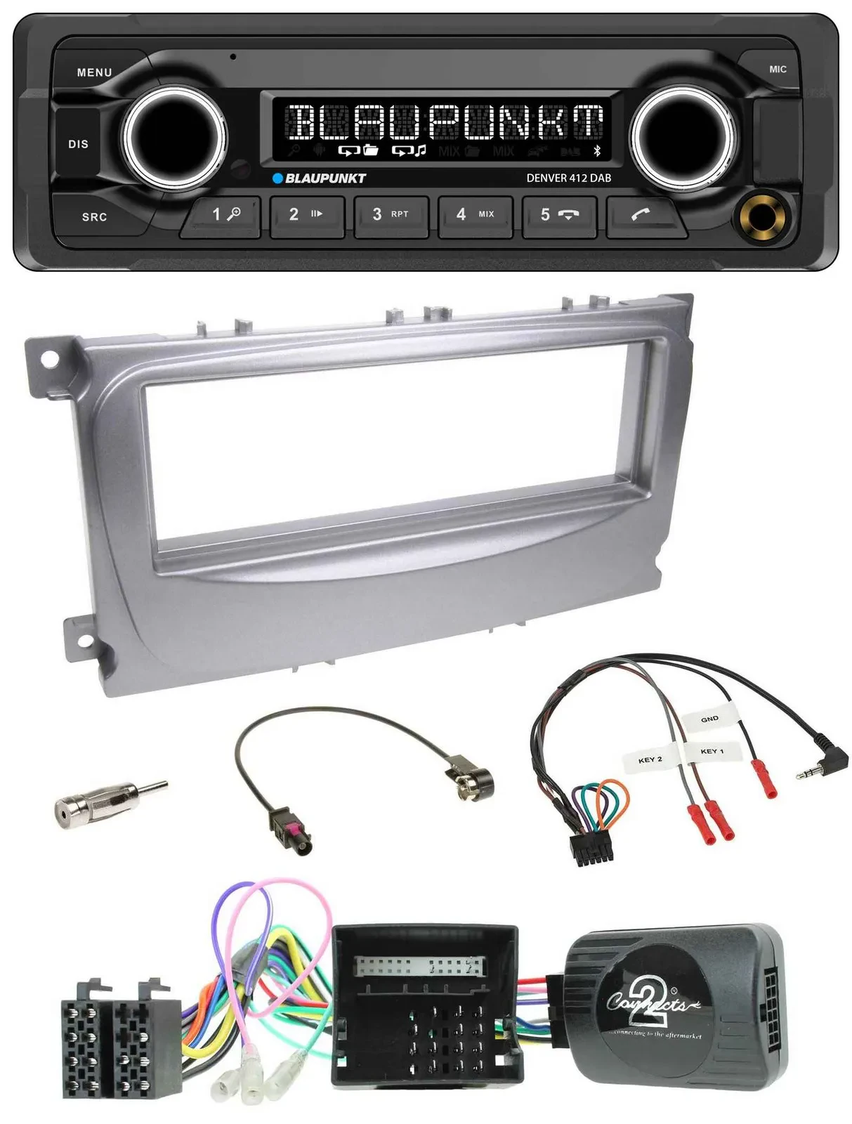Blaupunkt Bluetooth DAB Lenkrad USB Autoradio für Ford S-Max Mondeo Can-Bus 07-1