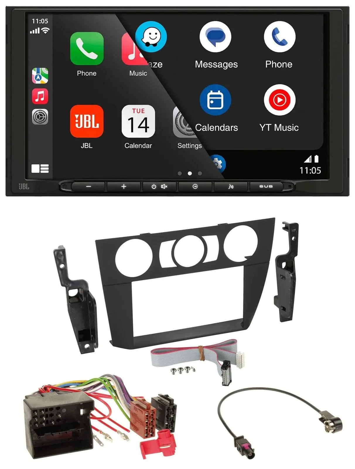JBL USB 2DIN MP3 Bluetooth AUX Autoradio für BMW 3-er E90/E91/E92/E93 2005-2013