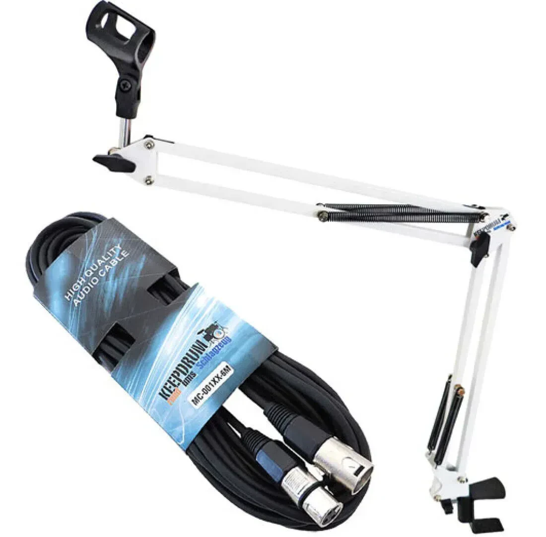 Стойка для микрофона keepdrum NB35 WH White с кабелем