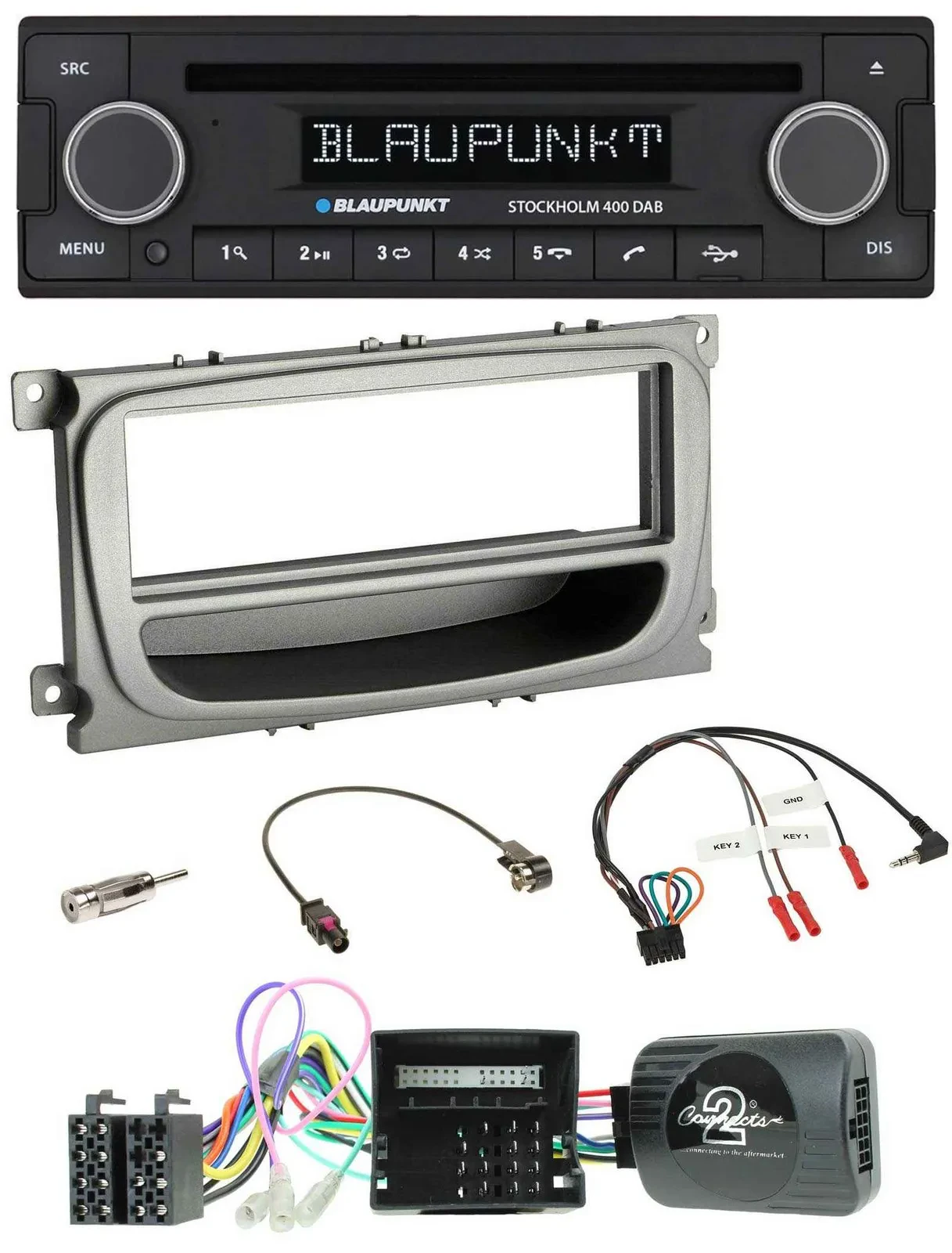 Автомагнитола Blaupunkt Bluetooth DAB CD USB для Ford S-Max/Mondeo (2007–2014), поддержка кнопок на руле
