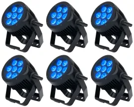 Прибор смены цвета American DJ 7P HEX IP65 RGBAW+UV LED DMX (6 штук)