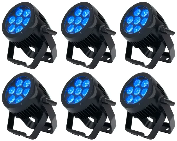 Прибор смены цвета American DJ 7P HEX IP65 RGBAW+UV LED DMX (6 штук)