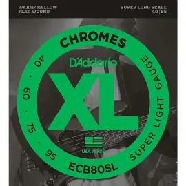 Струны для бас-гитары D'Addario ECB80SL Chromes Flat Wound Super Long 40-95
