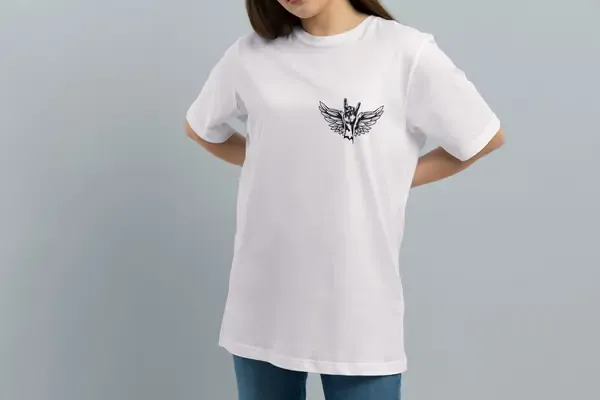 Футболка Popmerch WWS133 "Horns With Wings" белая, женская, размер S