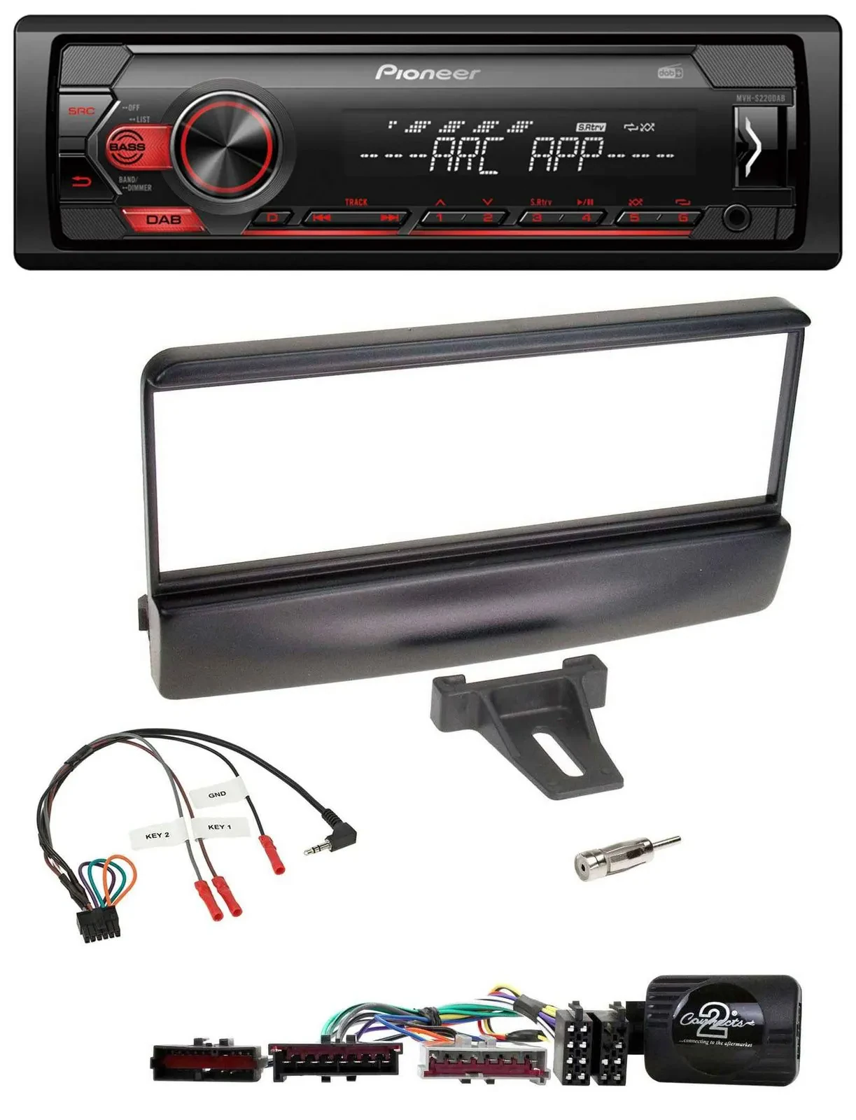 Pioneer DAB 1DIN MP3 Lenkrad USB Autoradio für Ford Mondeo 2000-02 schwarz
