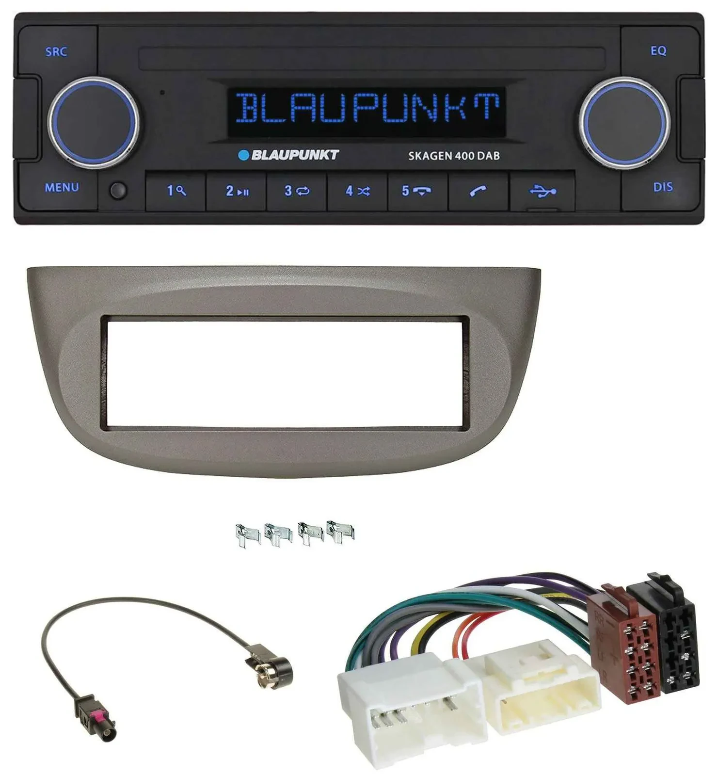 Blaupunkt DAB USB Bluetooth MP3 Autoradio für Renault Twingo ab 2012 beige-grau