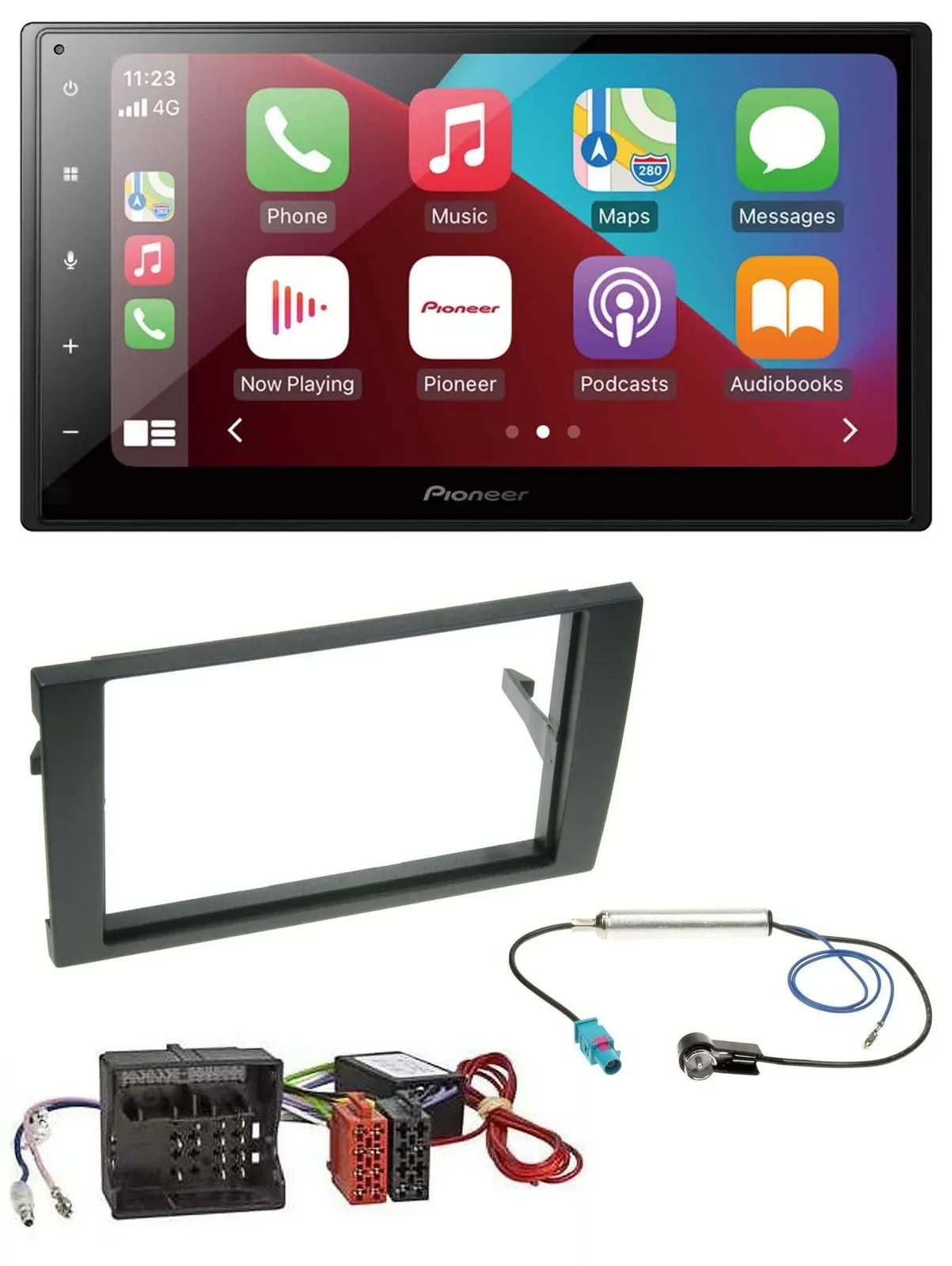 Pioneer USB MP3 DAB 2DIN Bluetooth Autoradio für Audi A4 B7 04-08 Aktivsystem MO