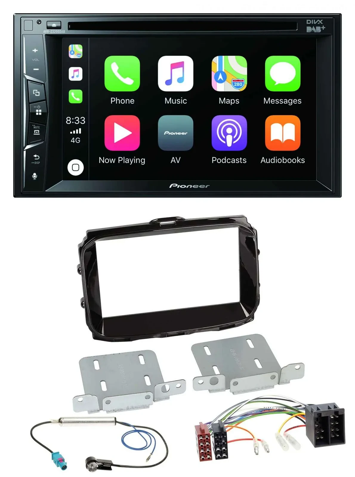 Автомагнитола Pioneer 2DIN, DAB, Bluetooth, DVD, USB, MP3, для Alfa Romeo (ISO, с 2013)