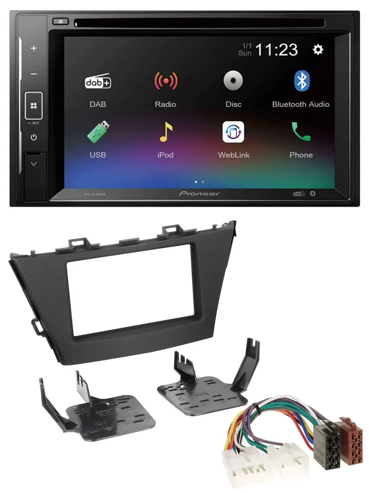 Pioneer Bluetooth MP3 USB 2DIN DAB DVD Autoradio für Toyota Prius+ (ab 2012)