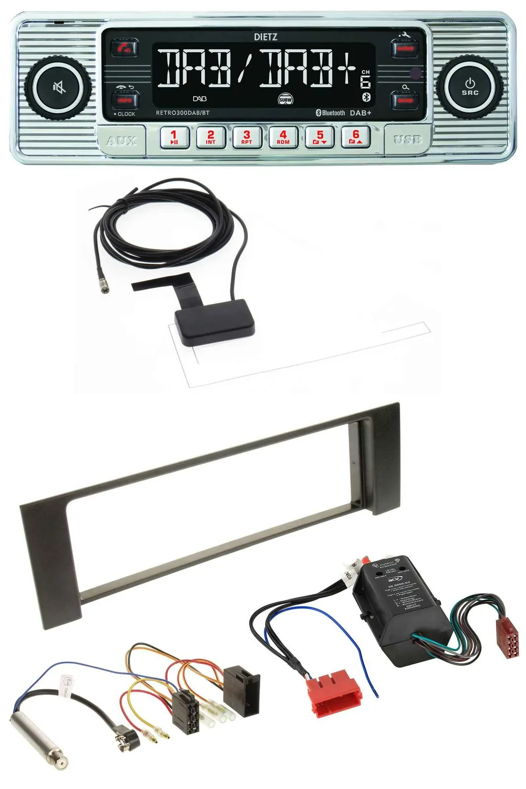 Автомагнитола для авто Dietz Bluetooth, USB, MP3, DAB для Audi A4 B6 (2000–2004), совместима с Bose активной системой