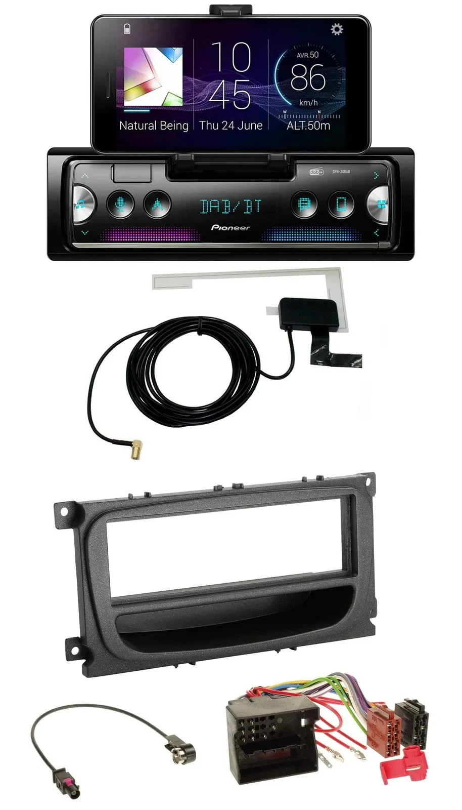 Pioneer DAB Bluetooth MP3 USB Autoradio für Ford Mondeo S-Max 07-14 Ablagefach s