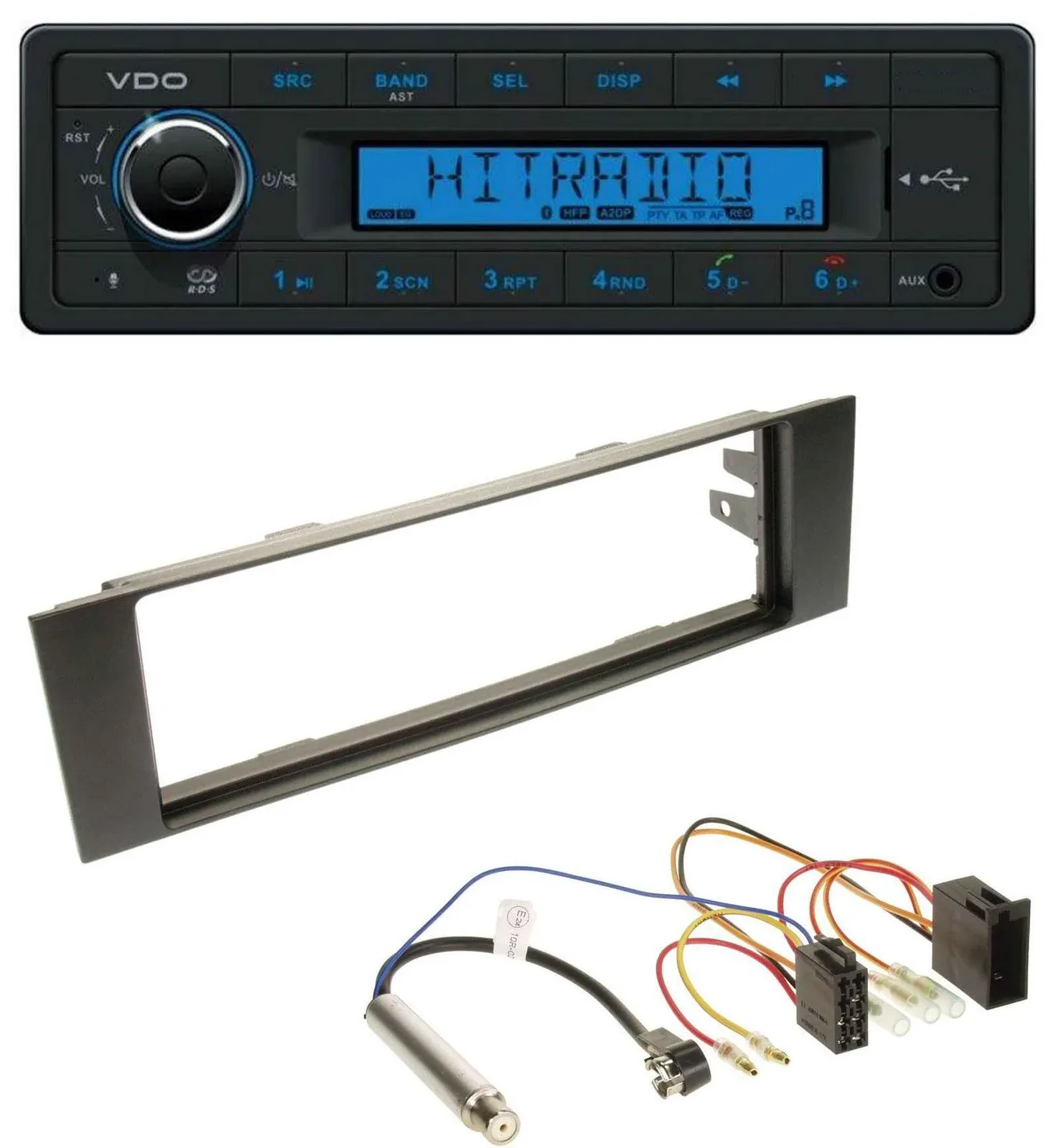 VDO AUX Bluetooth USB MP3 Autoradio für Audi A3 (8P, 03-06) - ISO