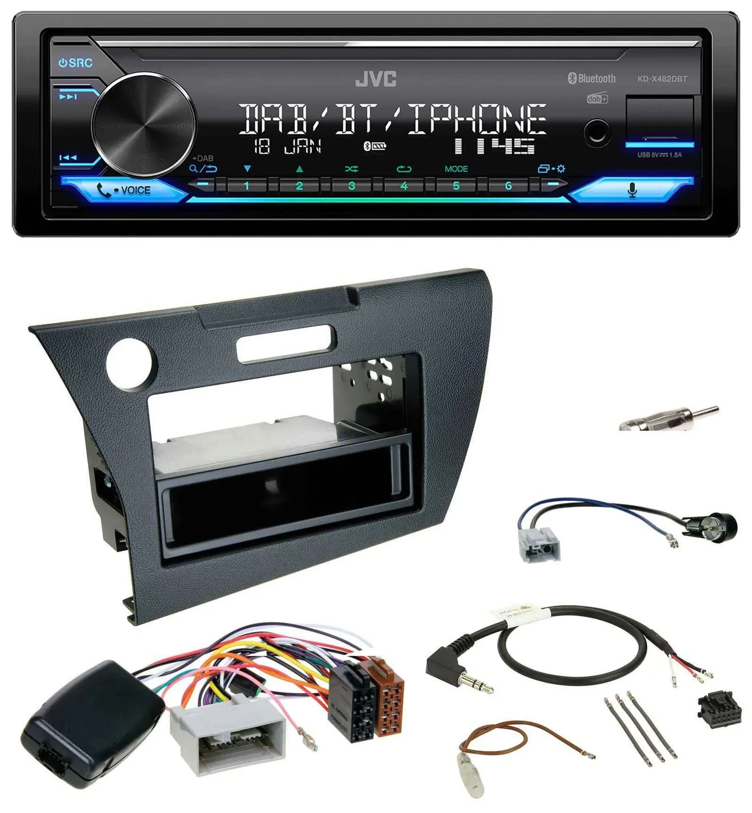 JVC Bluetooth DAB USB Lenkrad Autoradio für Honda CR-Z 2010-2013