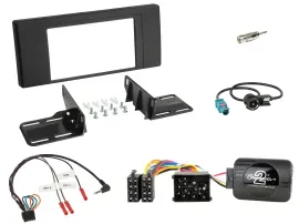 Einbauset Lenkradadapter Doppel DIN Autoradio für BMW X5 2000-2003 schwarz