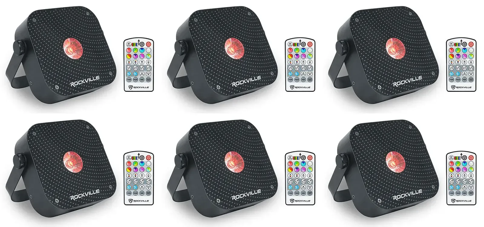 Светодиодный прибор Rockville MINI RF1 V3 Black (6 штук)