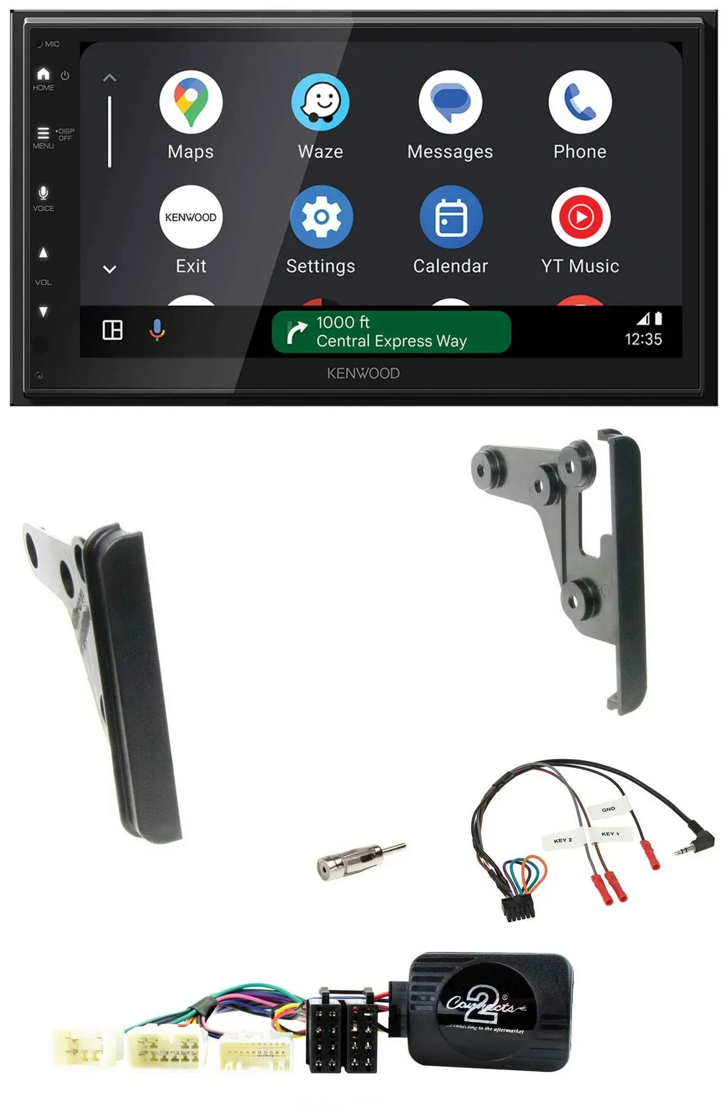 Kenwood DAB Bluetooth USB Lenkrad 2DIN Autoradio für Toyota Yaris 2007-2010