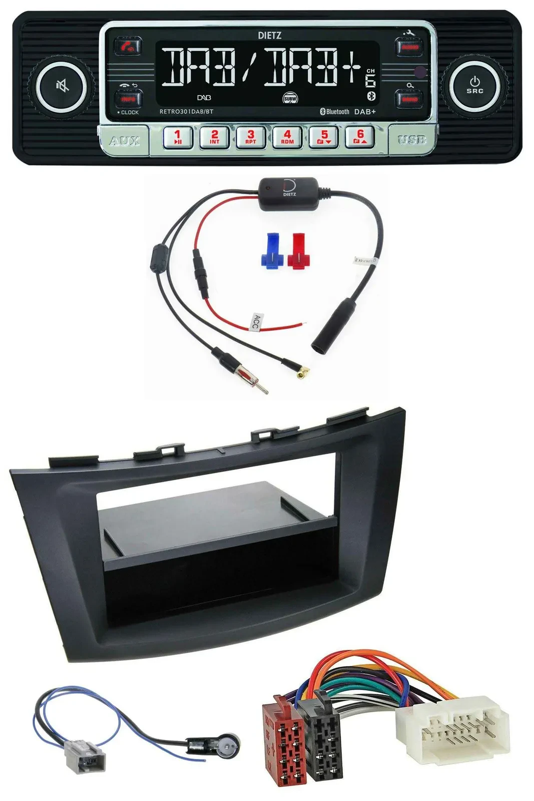 Dietz MP3 DAB Bluetooth USB Autoradio für Suzuki Swift (FZ/NZ, ab 2010)