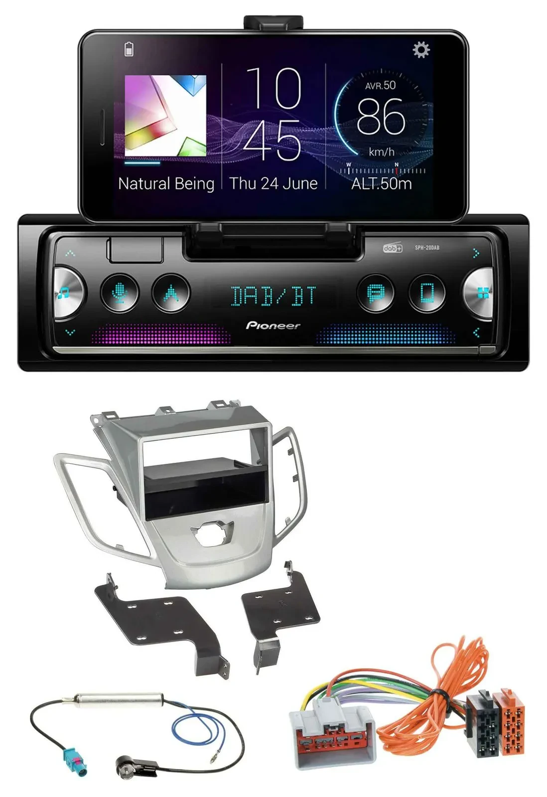 Pioneer USB MP3 Bluetooth DAB Autoradio für Ford Fiesta 08-10 JA8 ohne Display s