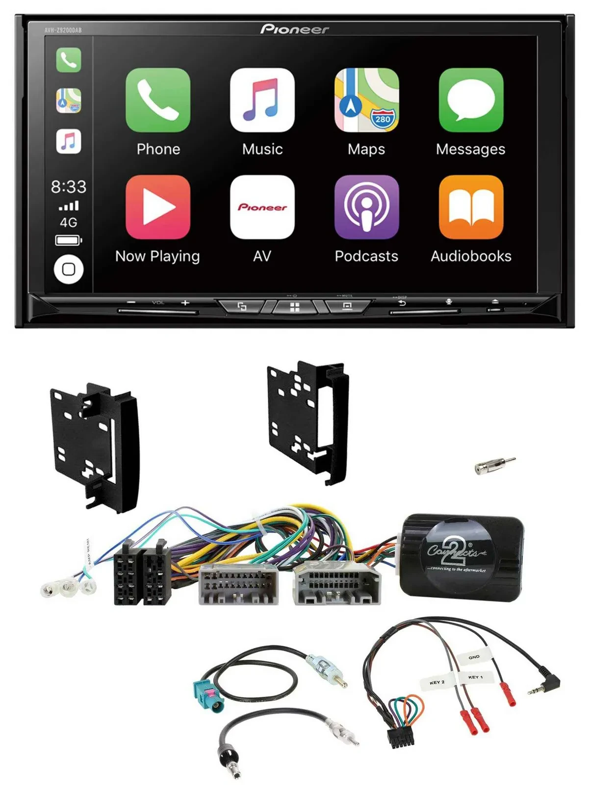 Pioneer 2DIN Lenkrad USB DAB DVD Bluetooth Autoradio für Chrysler Dodge Jeep